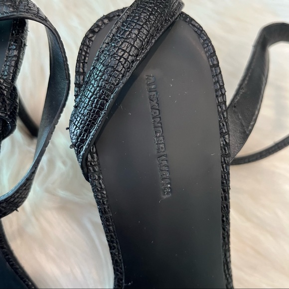 Alexander Wang Size 40 Textured Ankle Strap “Lovisa” Black Pumps (FLAWED) - Picture 3 of 16